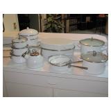 white enameled steel cookware by >>