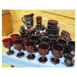 72 pcs Avon 1876 Ruby Cape Cod dinnerware