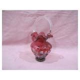 cranberry Fenton basket>
