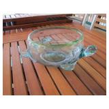 lg art glass turtle center bowl