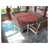 redwood patio table set
