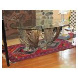 casted moose antler coffee table>