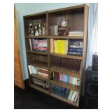 bookcase and assorted books
