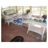 vintage white wicker sunroom furniture