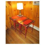jap-o-lac painted nesting table set>