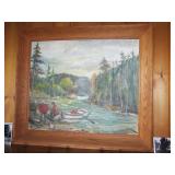 oil on artist board unsigned folkart painting