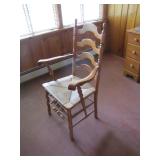 3 rush seat ladderback chairs>