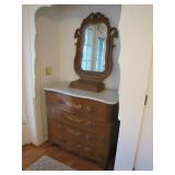 marble top wishbone mirror dresser>