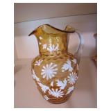 enameled amber pitcher