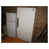 frig and upright freezer
