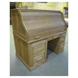 large oak tall S rolltop desk>