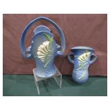 Roseville vase and wall pocket>
