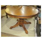 quarter sawn oak pedistal dining table>