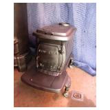 restored box style woodstove