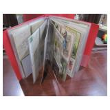 album full of vintage postcards