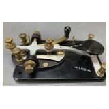 Straight Key Mounted on Black Base