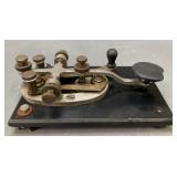 Straight Key Mounted on Black Base