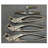 3 Sets of Wedgelock Pliers & Spring Clips