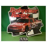 29" X 30" Metal Budweiser Racing Sign