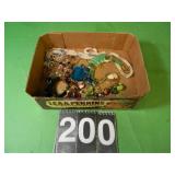 Flat Of Necklaces With Large Green & Gold Necklace