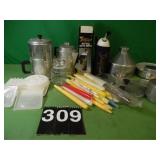 2 Aluminum Coffee Pots - Golf ball Water Bottle -