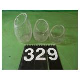 3 Glass Candle Holders