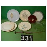 Assorted Plates & 2 Lids