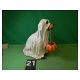 Ghost Dog With Pumpkin 17' T Ghost Dog With Pumpkin 17' T