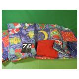 Queen Size Christmas Coverlet With Curtains & - Queen Size Christmas Coverlet With Curtains & -