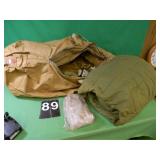 Single Sleeping Bag - Canvas Duffel Bag - Rain- Single Sleeping Bag - Canvas Duffel Bag - Rain-