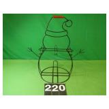 Snow Man Cup Holder Metal 19 1/2' Snow Man Cup Holder Metal 19 1/2'