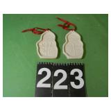 2 Longanberger 1999 Ceramic Tree Ornament 2 Longanberger 1999 Ceramic Tree Ornament