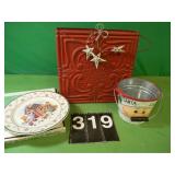 Red Metal Bag - Treat Bucket - Plate Red Metal Bag - Treat Bucket - Plate