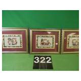 3 Needlepoint Christmas Pictures 8' X 10' 3 Needlepoint Christmas Pictures 8' X 10'