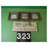 Wooden Sign & 3 Needle Point Pictures 6' X 6' Wooden Sign & 3 Needle Point Pictures 6' X 6'