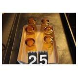 6 Amber Glasses
