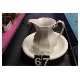 Pitcher and Bowl 12 1/2" Tall