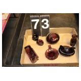 7 Amethyst Glass Collectables (Hen on Nest)