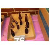 10 Amethyst Glass Collectables ( Bottles)