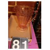 Pink Depression Pitcher 7 1/2" Tall