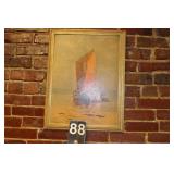 Wall Art (Ship) Frame 25" X 19"