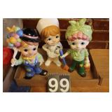 3 Ceramic Figures 12" Tall