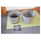 2 Galvanized  Buckets