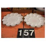 2 Gold Edge Egg Plates