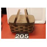 Old Basket with Lid 12 1/4 X 9" X 6"