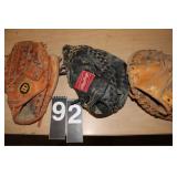 3 Baseball Gloves