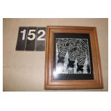12" X 11" Zebra Dringing Water Picture