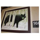 30" X 36" Black Wolf Picture