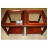 Pair of End Tables (Missing one Glass)