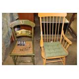 2 Chairrs ~ 1 Cane Bottom ~ 1 Rocker